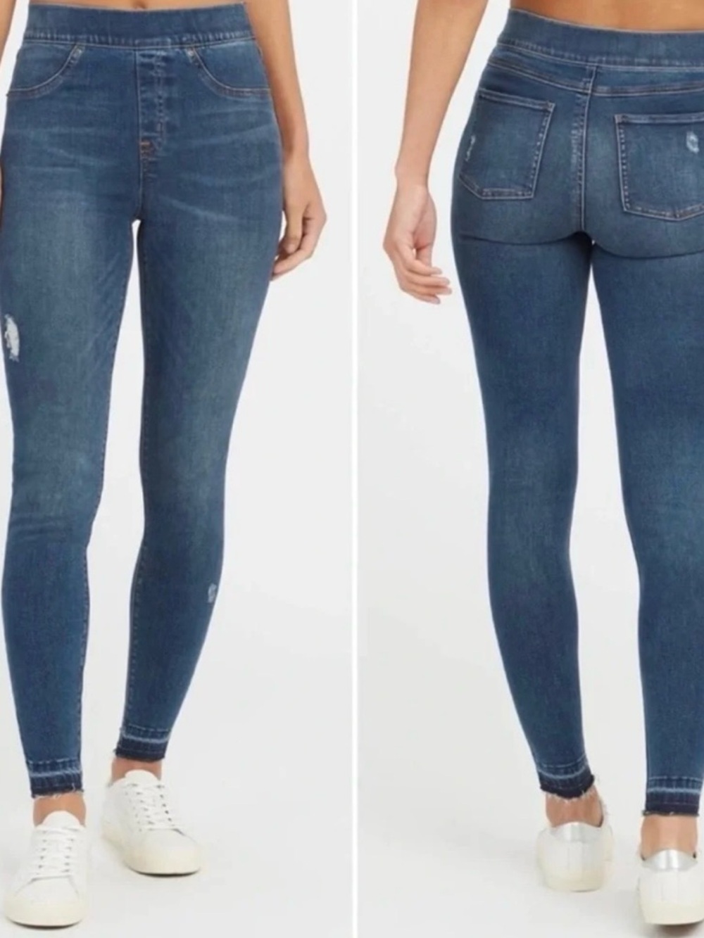 SPANX Distressed Skinny Jean in Medium Wash size Small NWT